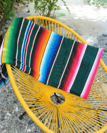 Tienda Elena - couverture mexicaine émeraude - Sarape émeraude - Décoration et artisanat mexicain - Fait main - Hecho en Mexico - 1