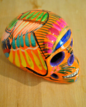 Tienda Elena – Calavera orange – Décoration et artisanat mexicain – Fait main – hecho en Mexico – 2 Tienda Elena - Calavera orange - Décoration et artisanat mexicain - Fait main - hecho en Mexico - 2