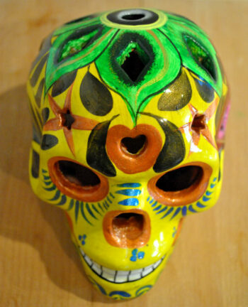 Tienda Elena – Calavera jaune – Décoration et artisanat mexicain – Fait main – hecho en Mexico Tienda Elena - Calavera jaune - Décoration et artisanat mexicain - Fait main - hecho en Mexico