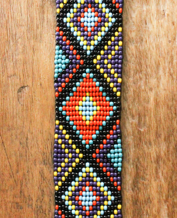 manchette yucatan - 2 - Tienda Elena - perles de rocaille - multicolore et doré - bijou ethnique - bohème chic - navajo