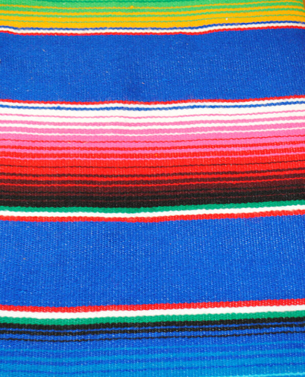 Tienda Elena - Sarape bleu roi - Décoration et artisanat mexicain - Fait main - Hecho en Mexico