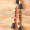 Tienda Elena - sautoir-azteque-2 - rouge et noir avec pompon - bijou ethnique - perles de rocaille - bohème chic