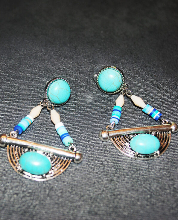 Tienda Elena - boucles sioux - 2 - bijou ethnique - navajo - amerindien - turquoise - hippie chic