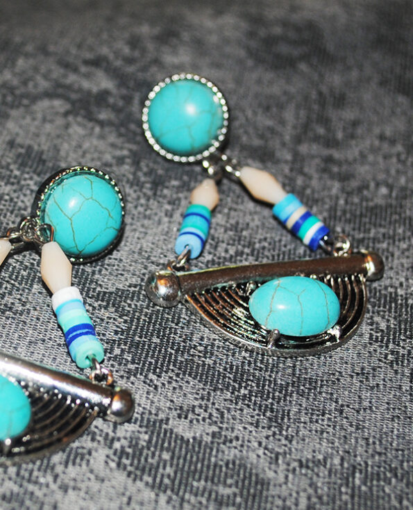 Tienda Elena - boucles sioux - 1 - bijou ethnique - navajo - amerindien - turquoise - hippie chic