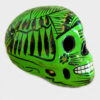 Tienda Elena - Crâne mexicain en céramique vert et noir - Calavera verte - Décoration et artisanat mexicain - Fait main - hecho en Mexico - Déco du Mexique - 1