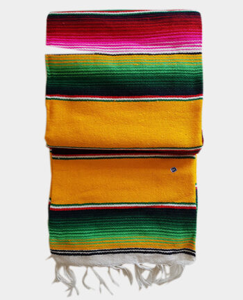 Tienda Elena - Sarape - Couverture mexicaine jaune - déco mexique - made in mexico - fait main - pièce unique - 1