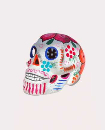 Crâne mexicain en céramique blanc mat - Tienda Elena - Déco du Mexique